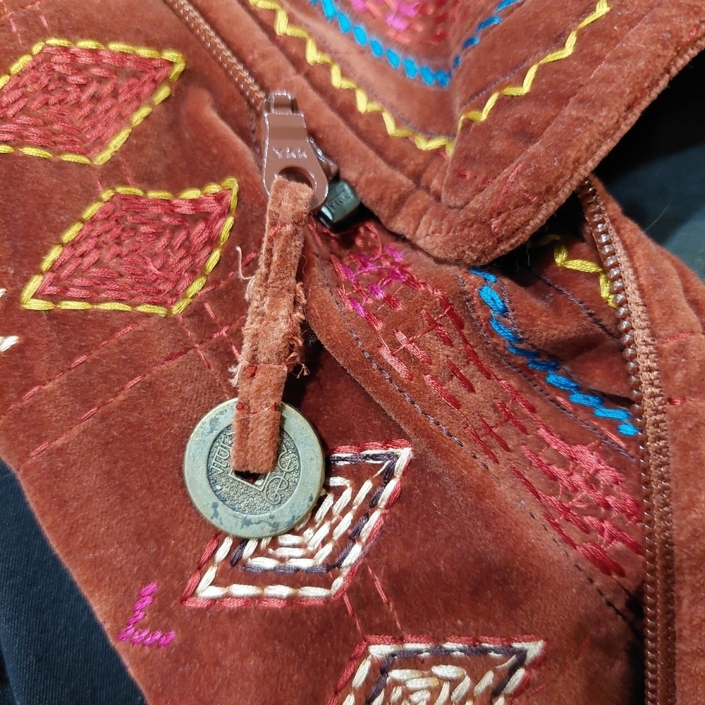 Coldwater Creek Tribal Embroidered Jacket Hippie Boho Sz Petite L - Picture 9 of 9